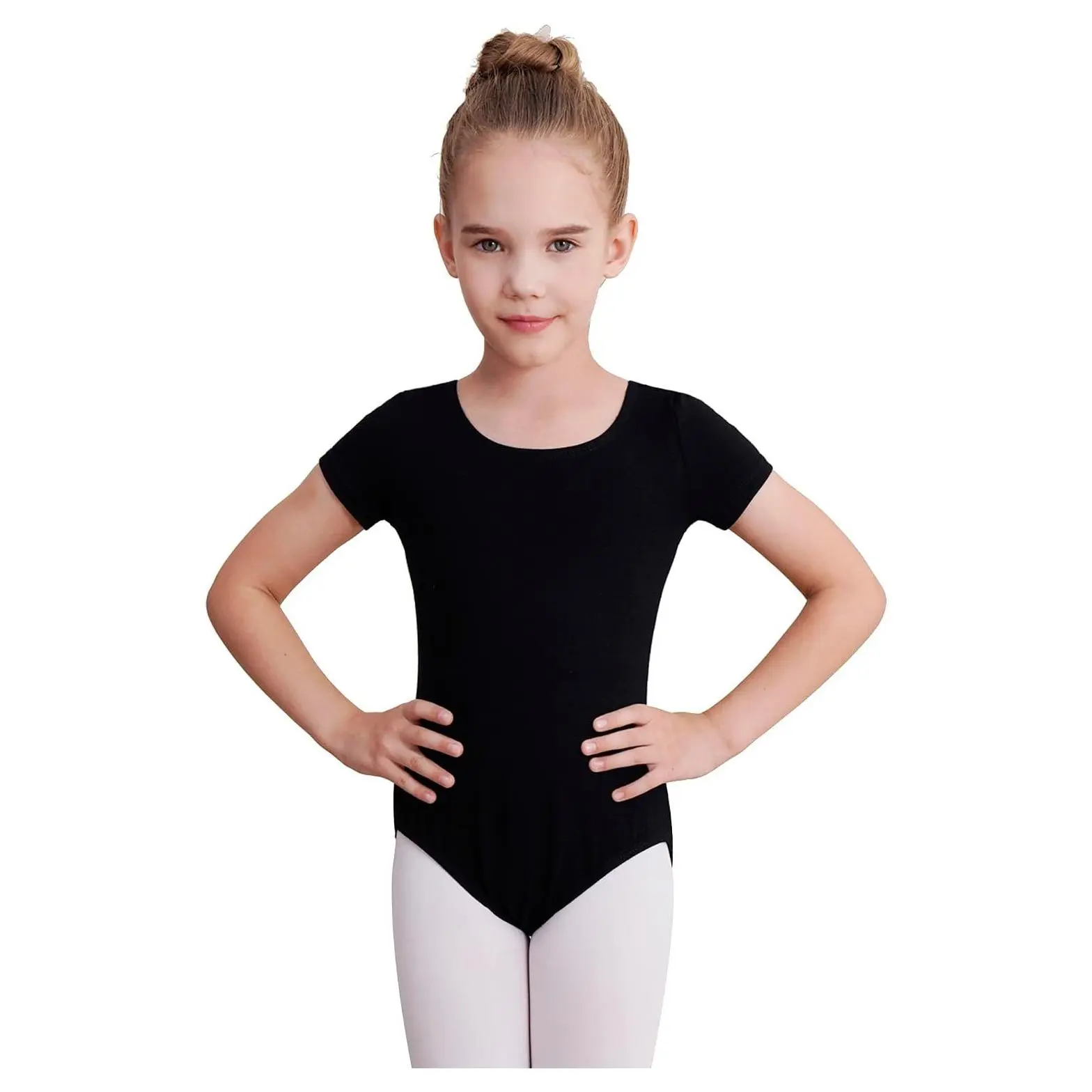 Girls Gymnastics Ballet Leotards Toddler Kids Short Sleeve Bodysuit Dance OutfitsGift