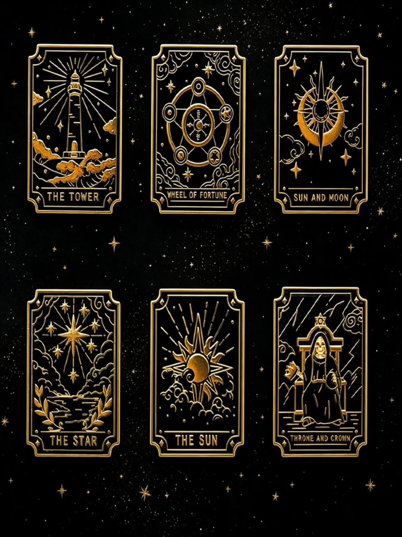 Tarot Enamel Needle Series Sun Star Tower Lucky Wheel Mysterious Witch Brooch, Suitable for Mystery Enthusiasts