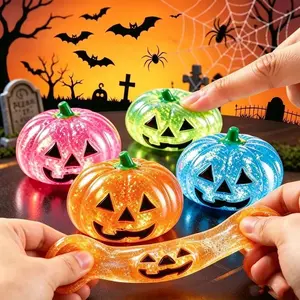 Halloween Pumpkin Squishy Toy, Slow Rebound Pinch Stress Relief Fidget Ball, Anxiety & Relaxation Tool, Fun Halloween Gift Idea