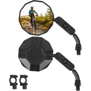 Mirrors, 2 Pack  Mirrors for Handlebars, Alloy Housing, Convex Glass Mirror,360° Adjustable, Shock-Resistant  Mirrors for MTB, E-, ,Scooter &