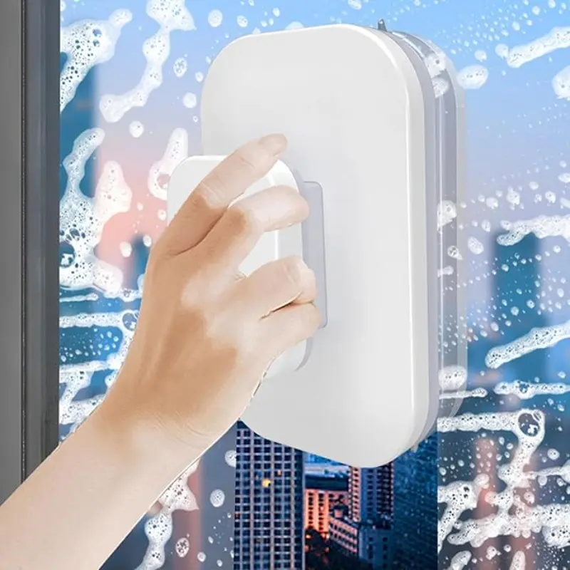 Magnetic Window Cleaner with Safety Rope, Durable, Suitable for 3-10mm Single Glass, Ideal for High-Rise Home Windows, Easy and Safe Cleaning Tool