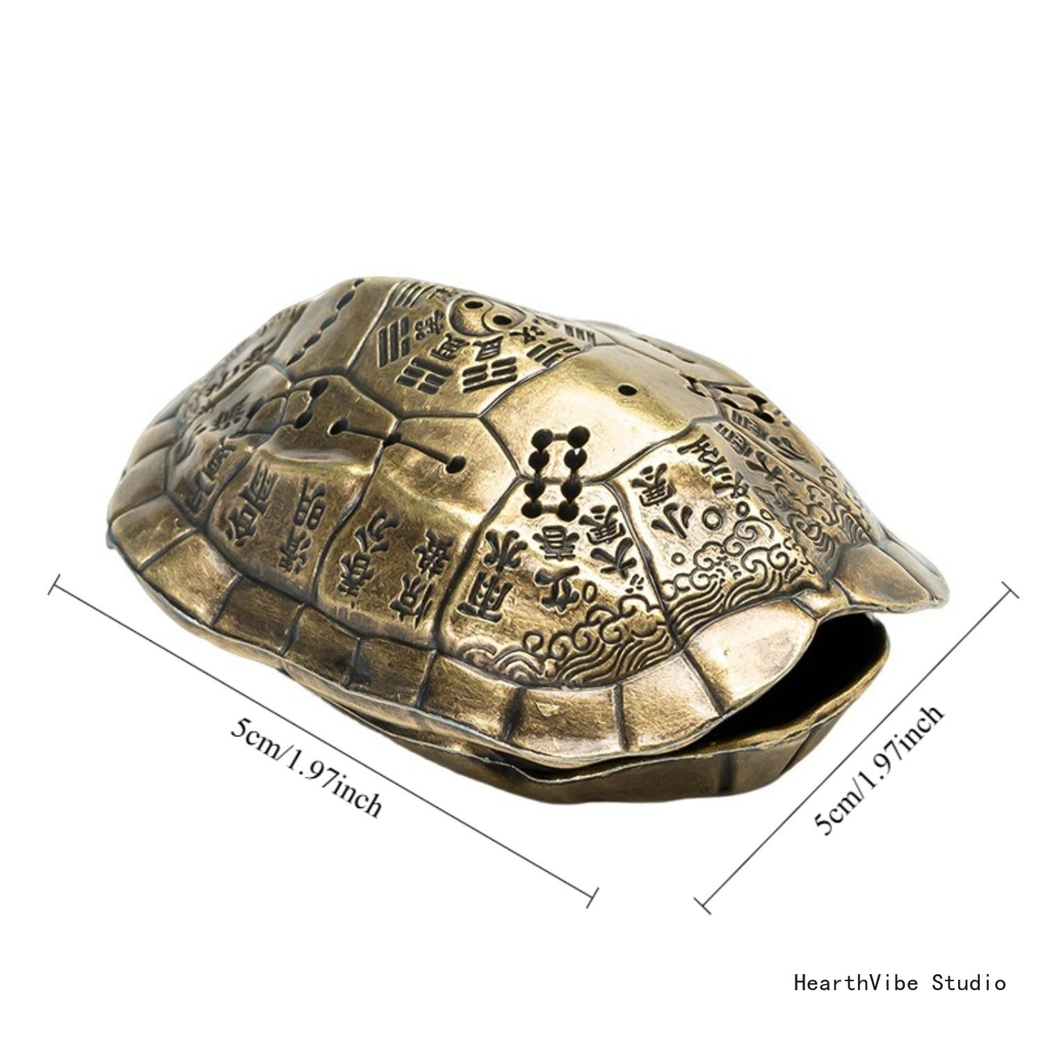 "Lucky Turtle" Incense Burner — Small Auspicious Cloud Coil Incense Holder & Eight Trigram Turtle Shell Censer — Traditional Chinese-Style Small Incense Burner for Home, Teahouse, and Zen-Inspired Decor