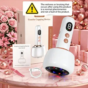 Portable Rechargeable Dual Function Guasha and Cupping Device, Electric Massage Tool, Adjustable Vacuum Suction, Warm Therapy, Full Body Care, Heating Cupping Instrument
