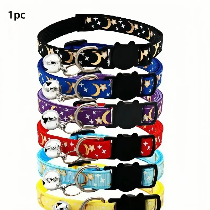 Reflective Pet Collar with Bell, Adjustable Safety Buckle, Suitable for Cats and Small Dogs, Soft and Comfortable, Reflective Collars