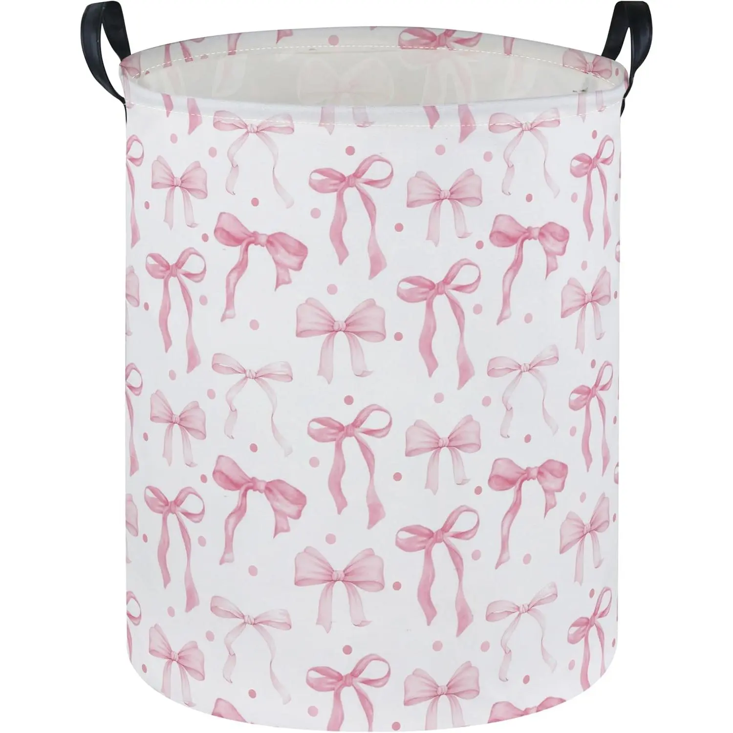Girls Laundry Basket Pink Hamper for Nursery Hamper Cute Kids Storage Bin Organizer Room Decor for Home(Pink)