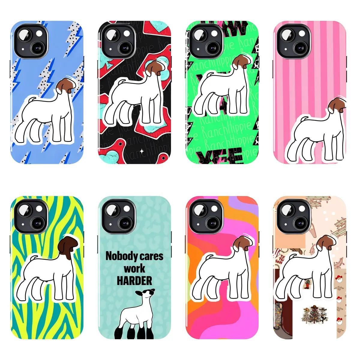 Ranch Hippie Show Goat Mobile Phone Case, Shockproof Protective Shell, Gift-Worthy Mobile Phone Accessories for iPhone 11-17 Pro Max/Plus, Samsung Galaxy S23-25, Protection