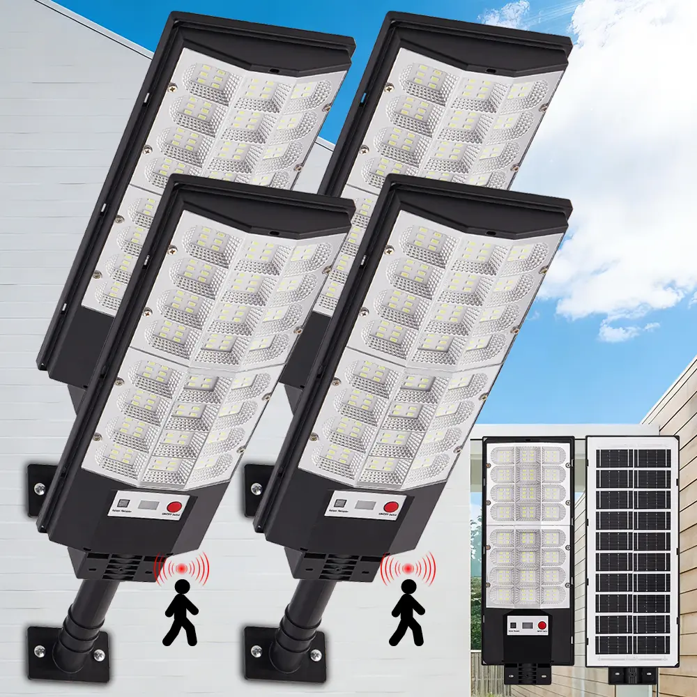 2/4 Pack Solar Outdoor Flood Light, 6500K Dusk-to-Dawn Waterproof LED Security Light with Motion Sensor & Remote Control for Yard, Commercial Parking Lot
