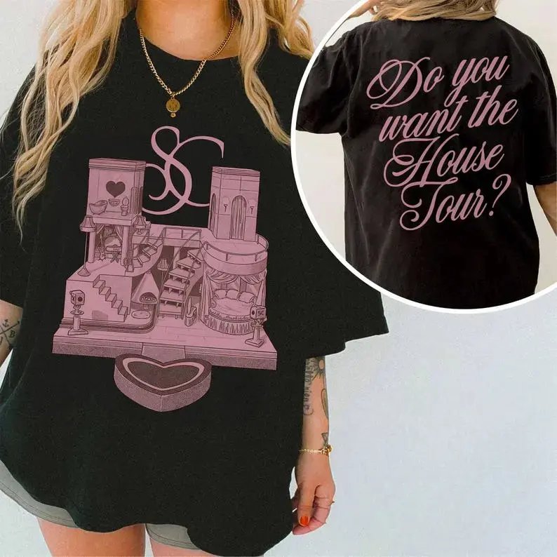 House Tour Shirt, Fandom Merch Tee, Aesthetic Oversized Fan T-shirt, Double Sided Sabrina's House Tour Gift Gift For Women, Fabric