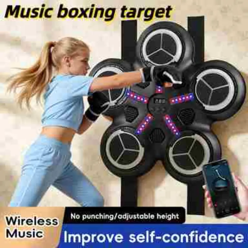 Bluetooth-compatible Smart Music Boxing Machine, Fitness Stress Relief, Reaction Training, Wall-Mounted, Bluetooth-compatible Music, Force Feedback, Ages 3+, Home Use, Gift Idea