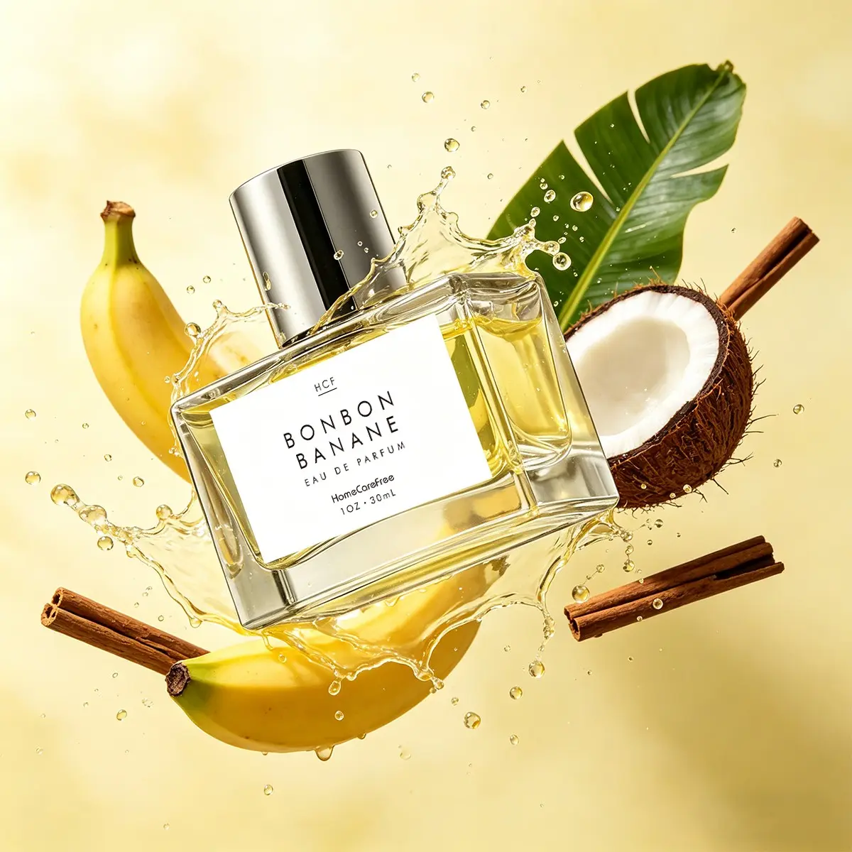 Bonbon Banane Tropical Perfume, Fresh Coconut & Sweet Banana Scent, Long-Lasting Fruity Aroma, Perfect Vacation Signature Fragrance