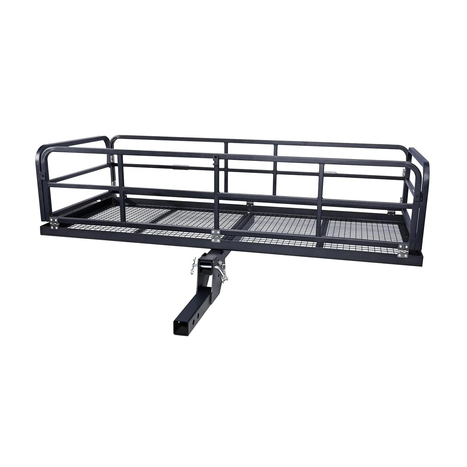 2026 New Hitch-Mounted Cargo Basket, 750 LBS Capacity Vehicle Cargo Carrier, Upgraded Fit 2 in Receiver with High Side Rails Fits 2 in Receiver Stabilizer for SUV, Rv, Truck, Trailer, Pickup Luggage rack