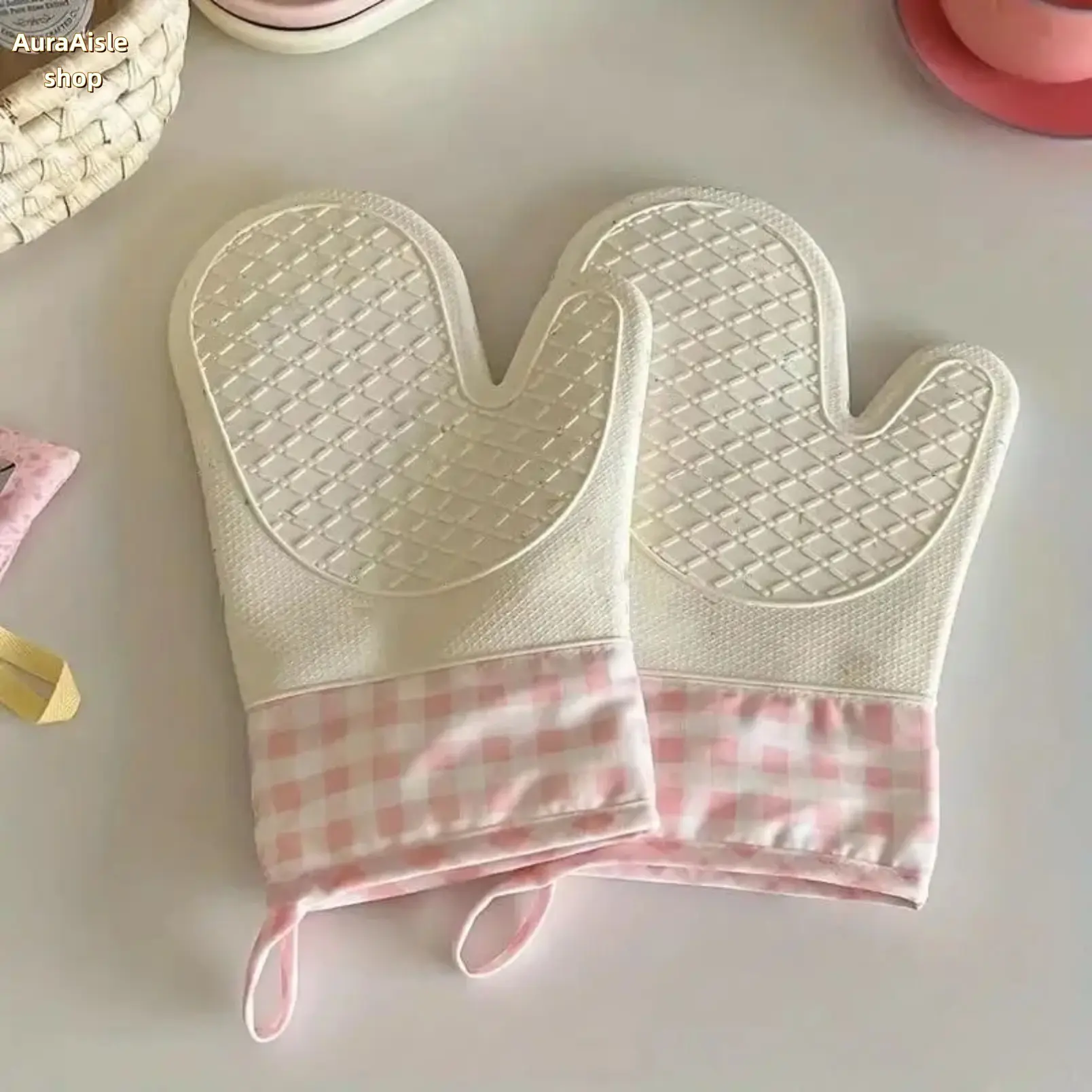 Silicone Oven Mitts, Non Slip Heat Resistant Insulated Oven Gloves, Anti-Scald Kitchen Gadgets Ideal For Baking, Cooking And Daily Household Kitchen Operation