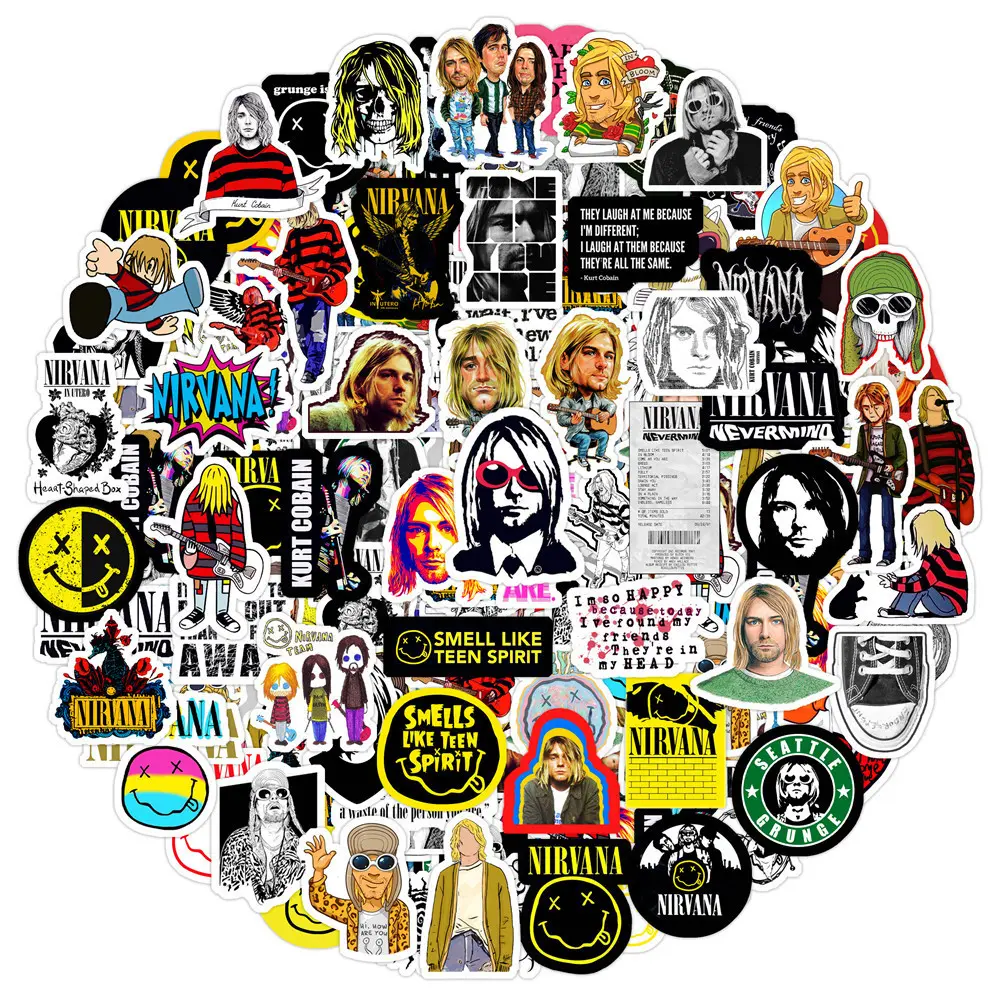 125 Pieces Classic Grunge Rock Music Stickers Fashion Stationery Art Decor Decals Sticker Set Decorative Stickers