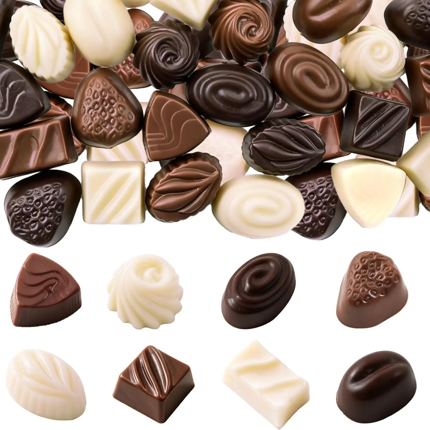 30 Pcs Fake Chocolate Artificial Food Realistic Mixed Color Chocolate Models Bulk Faux Dessert