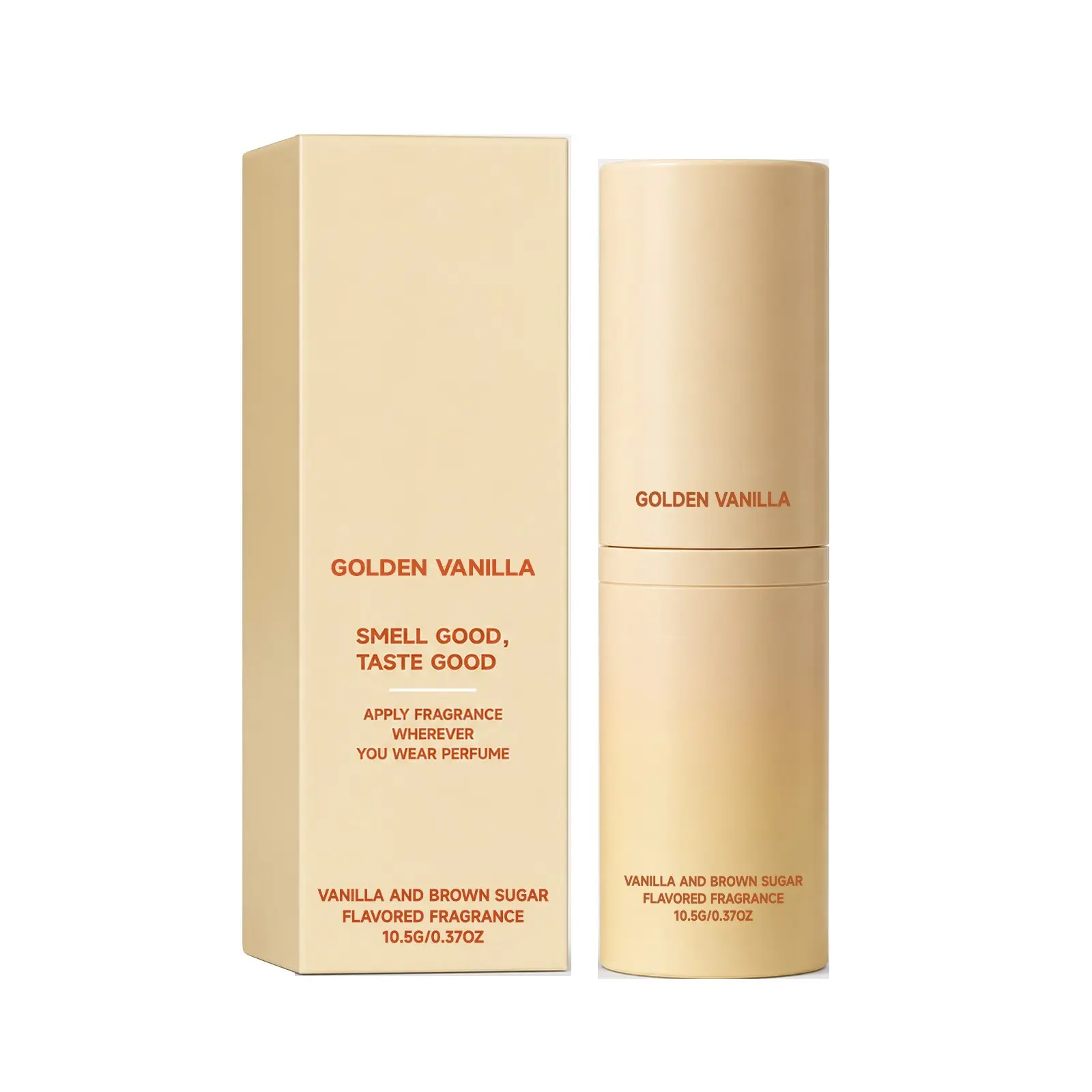 Golden Vanilla Perfume Stick, Milk‑Brown Tone, Plant Extract for Skin Moisturizing, Refreshing Light Scent, Portable Solid Perfume