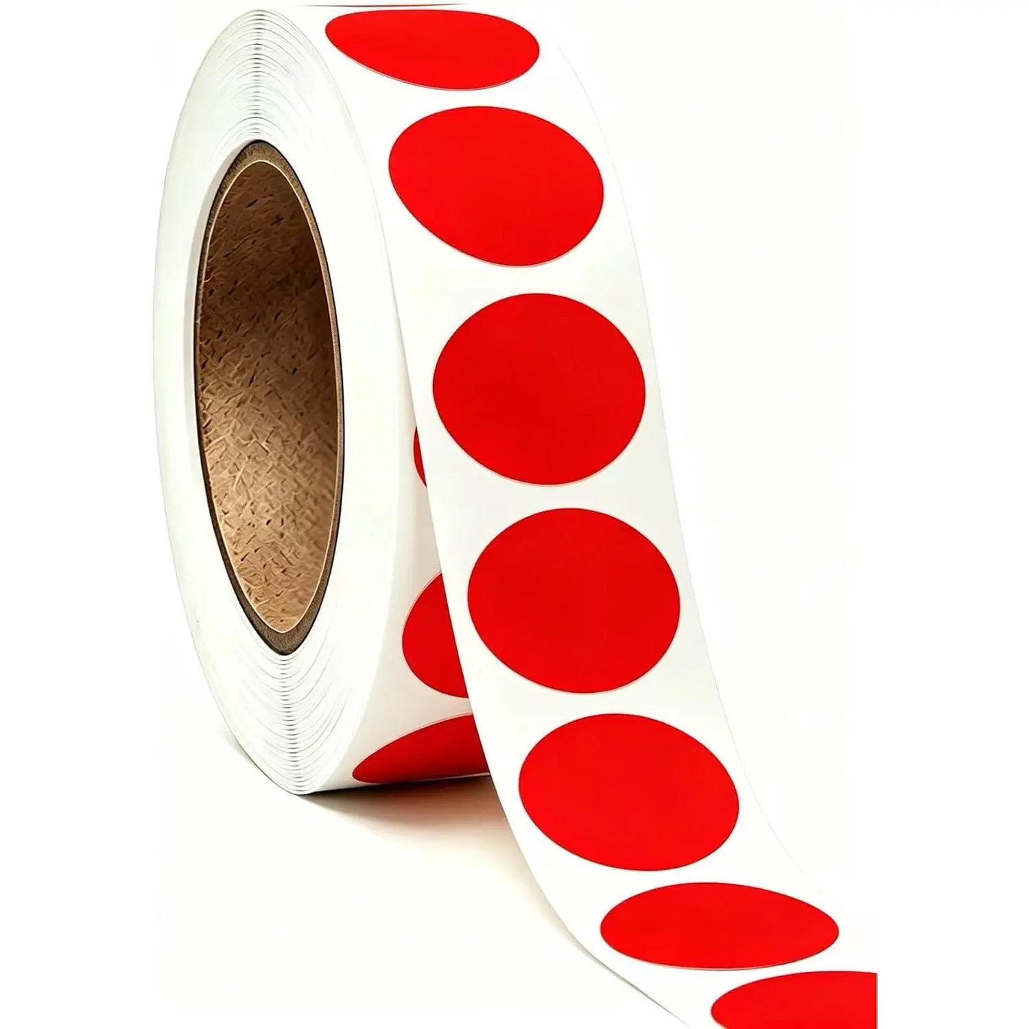 (R) Red Color Coding Labels, 1000 Count 1 Inch Round Color Dot Stickers, 2 Rolls of 500 Blank Adhesive Circle Labels for Inventory Organization, Classroom, Office and  Storage