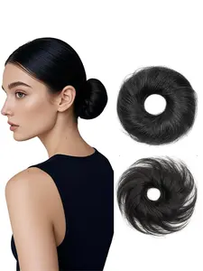 Real Hair Bun Clips Natural Puffy Flower Bud Updo Lazy Hair Styling Tool Elegant for Weddings and Daily Makeup