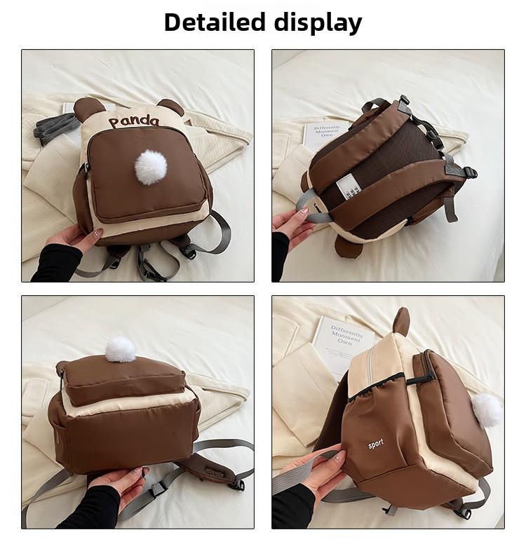 Kindergarten Color-Block Canvas Backpack 2026 Back-to-School Season Children's Fashion Backpack Baby Anti-Lost School Bag