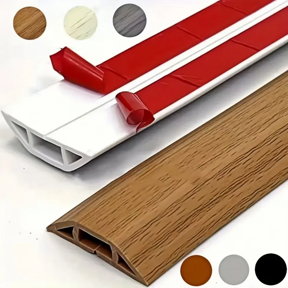 1 Roll 100cm Self-Adhesive Floor Cable Protector, PVC Floor Wire Cover, Anti-Slip Home Office Residential Cable Hider, Universal Use, Organized Appearance, Easily Install