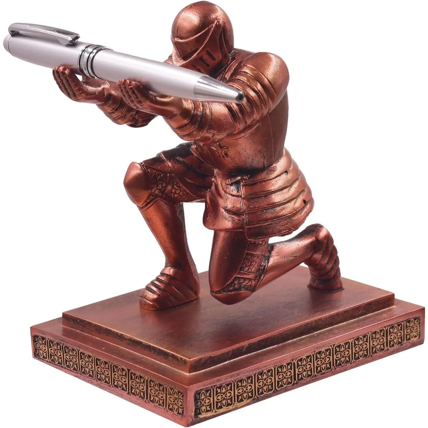 Executive Kneeling Knight Pen Holder with Pen -  Office Gifts