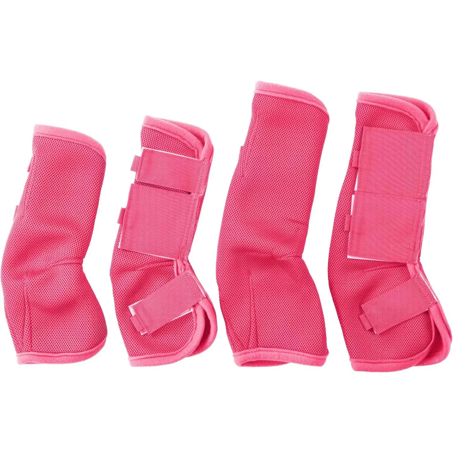 Full Size Pink Horse Equestrian Fly Boots (Set of 4) - Non-Slip Airflow Mesh Leg Coverings, Horse Protective, Bug Bite Protection, Prevents Overheating, Mesh Fabric