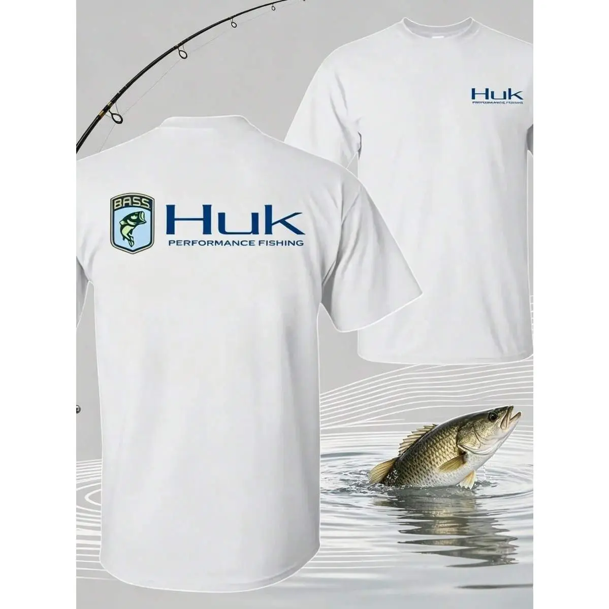Graphic Tees Men,Fathers Day Gift,Huk Performance Fishing T-Shirt, Bass Fishing Graphic Tee For Men & Women, Outdoor Sports Shirt, High-Performance Apparel, Perfect For Anglers And Fishermen,Summer Clothes