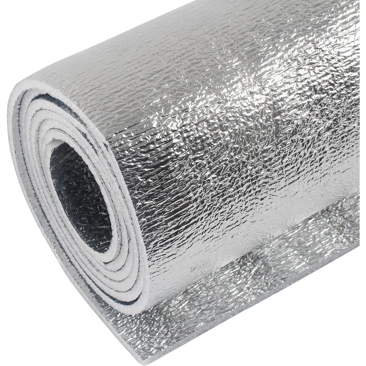 5mm Reflective Insulation Foam Core Radiant Barrier 40“ × 80” Double Side Foil Cold and Heat Shield Thermal Insulation for Ceilings,Walls,Steel Buildings,Roofing ect