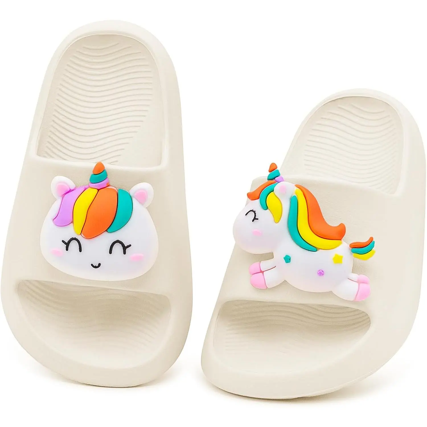 Boys Girls Cloud Unicorn Slide Sandals Non-slip Comfy Cushioned Thick Sole Shower Pool Slippers Summer Beach Water Shoes Indoor & Outdoor