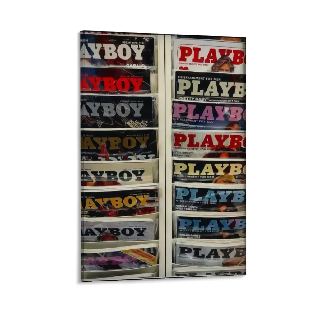 Playboy Poster, Vintage Playboy Magazine Wall Art, Hypebeast Canvas Print, Retro Pin Up Decor, Playboy Cover Artwork, Streetwear Room Decor, Bedroom Wall Art, Living Room Decoration, Dorm Aesthetic Poster, Gift for Him, Framed or Unframed Canvas