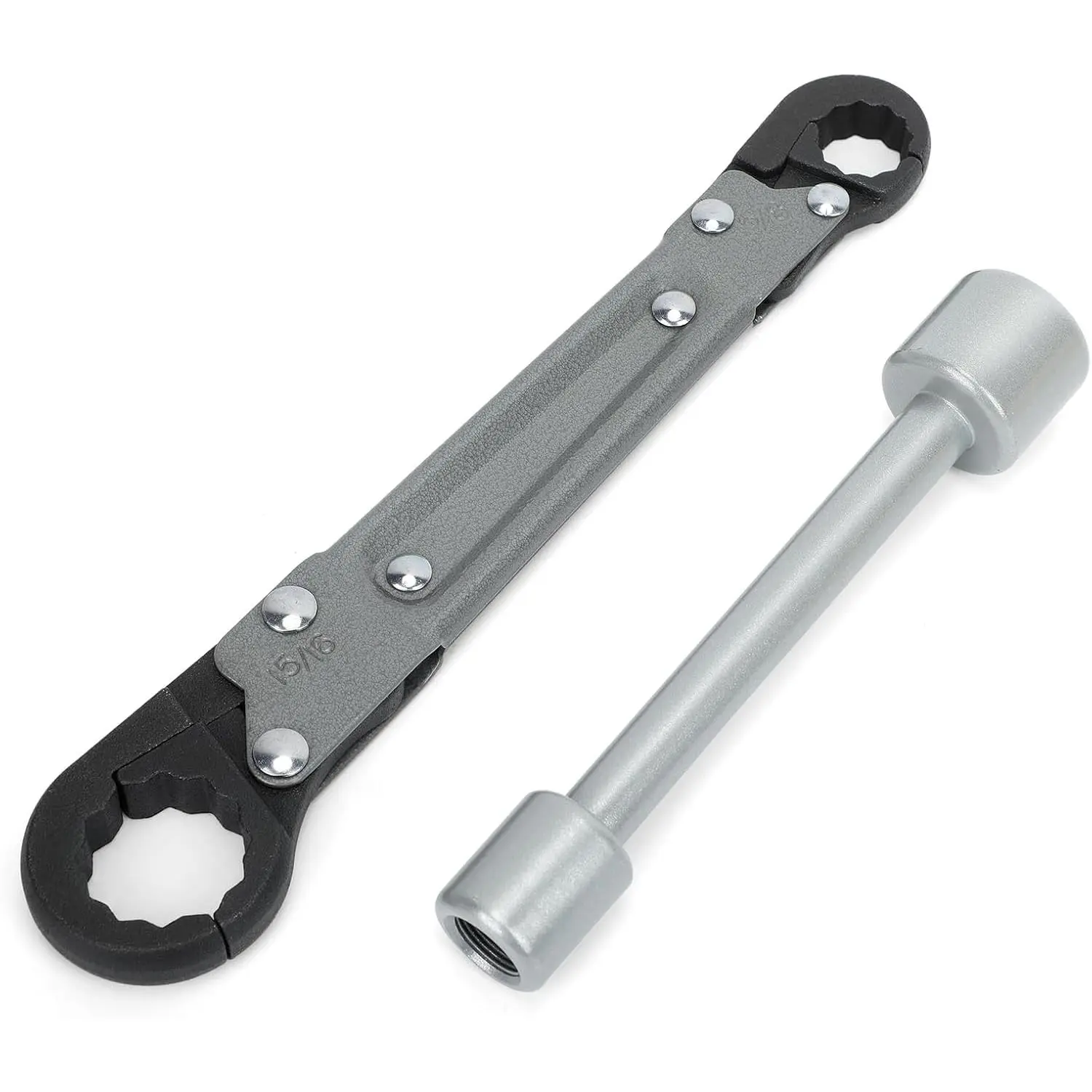 Plumbing Tools Angle Stop Wrench Kit – Adjustable Wrench Professional Plumber Tools for Installing New Compression Angle Stops and Removing Compression Rings-Silver Tool Kit