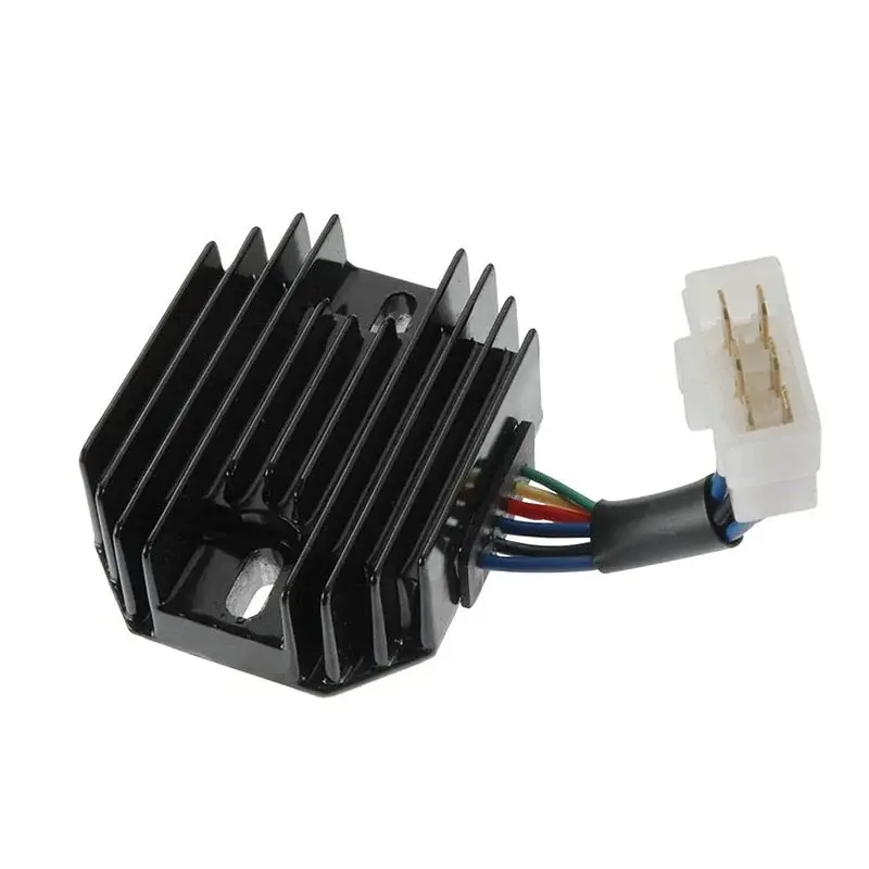 FridayParts 12V Voltage Rectifier Regulator - 6-Wire Unit with Plug-In Pins, Replacement for Kubota Excavators KH35,KH36,KH41 (19267-64601), 12v Output