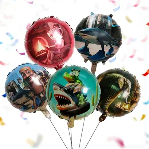 7pcs/8pcs Kids Mountain Sea Classic Aluminum Film Balloon Set, Includes Crocodile Bomber, Banana Monkey, Tire Frog, Shark Surfing, Cactus Elephant