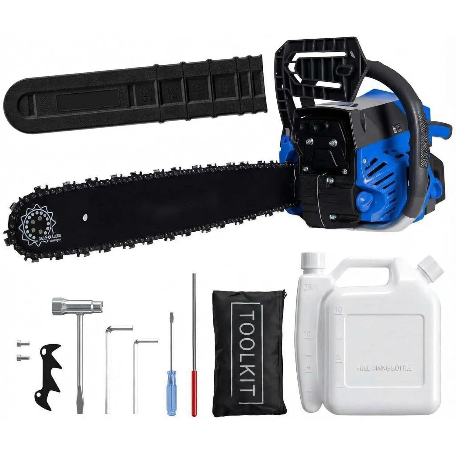 20-Inch 58CC 2-Stroke Handheld Gas Powered Chainsaw, Chainsaw Tree Trimmer with Quick Start Tech, Ergonomic Non-Slip Handle, Dual Fuel Tanks for Wood Cutting