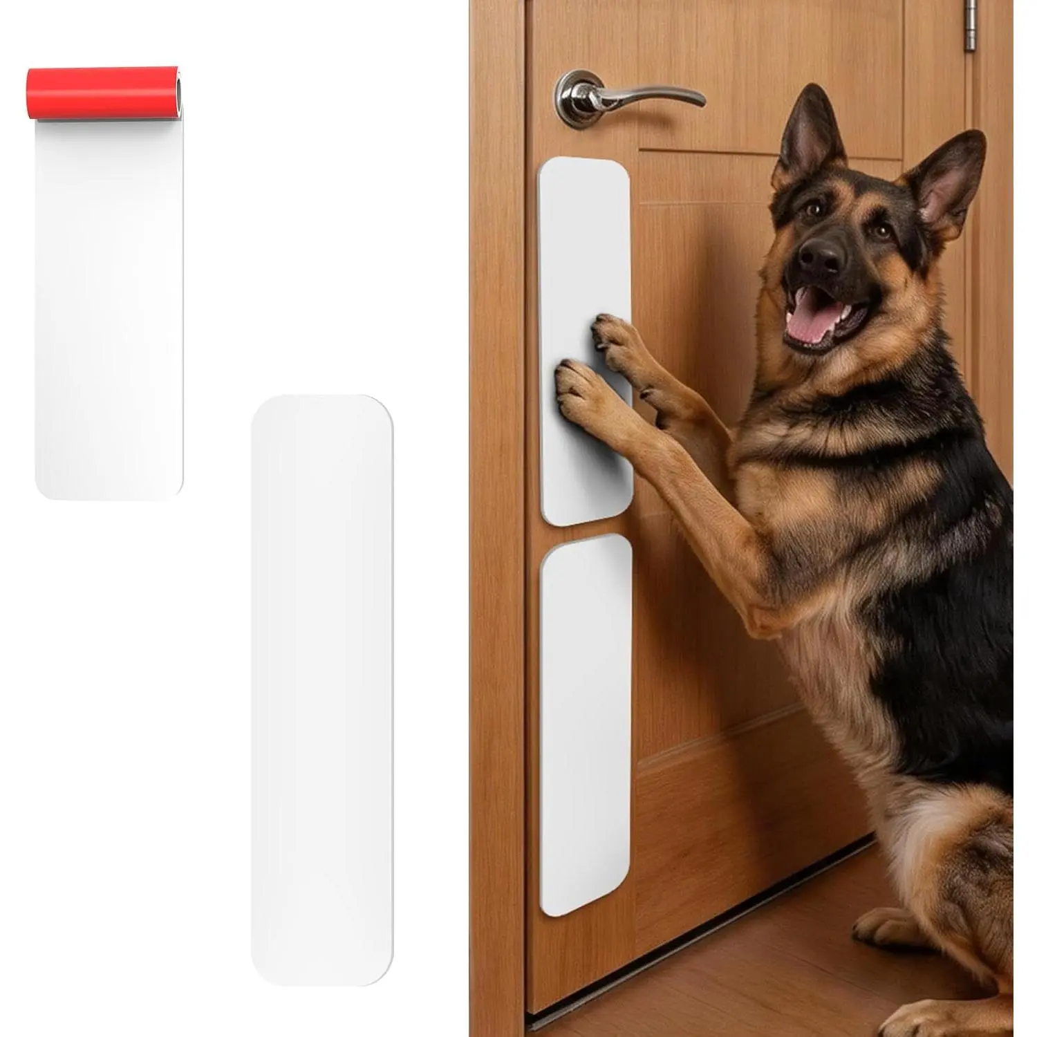 Door Kick Plate, Door Protector from ,Door Scratch Protector for Pets,Soft Cuttable -Friendly Door Guard for Bottom of Door, Interior & Exterior Door Use (White, 4x14 inch)