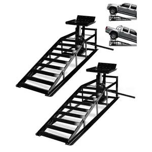 2 Pack Hydraulic Car Ramps 5T Low Profile Car Lift Service Ramps Truck Trailer Garage,Height Hydraulic Vehicle Ramps, Lift Height 9.3-14 Inches