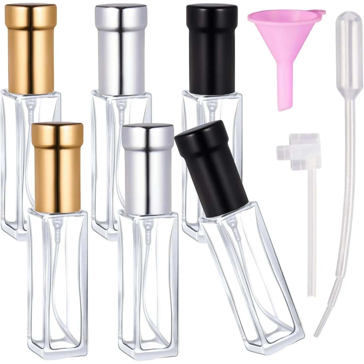 6 Pack 10ml Perfume Travel Refillable Bottles Leak Resistant Empty Glass  Bottles Mini Cologne Atomizer for Travel Size and Decants