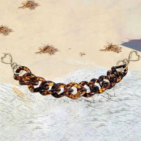 Amber Leopard Print Bag Chain Accessory, Stylish Wallet Strap Charm, Fashionable Handbag Decoration, Perfect for Bags & Purses, Purse Accessories, Bag Chains for Handbags, Elegant Chain Strap With Chain