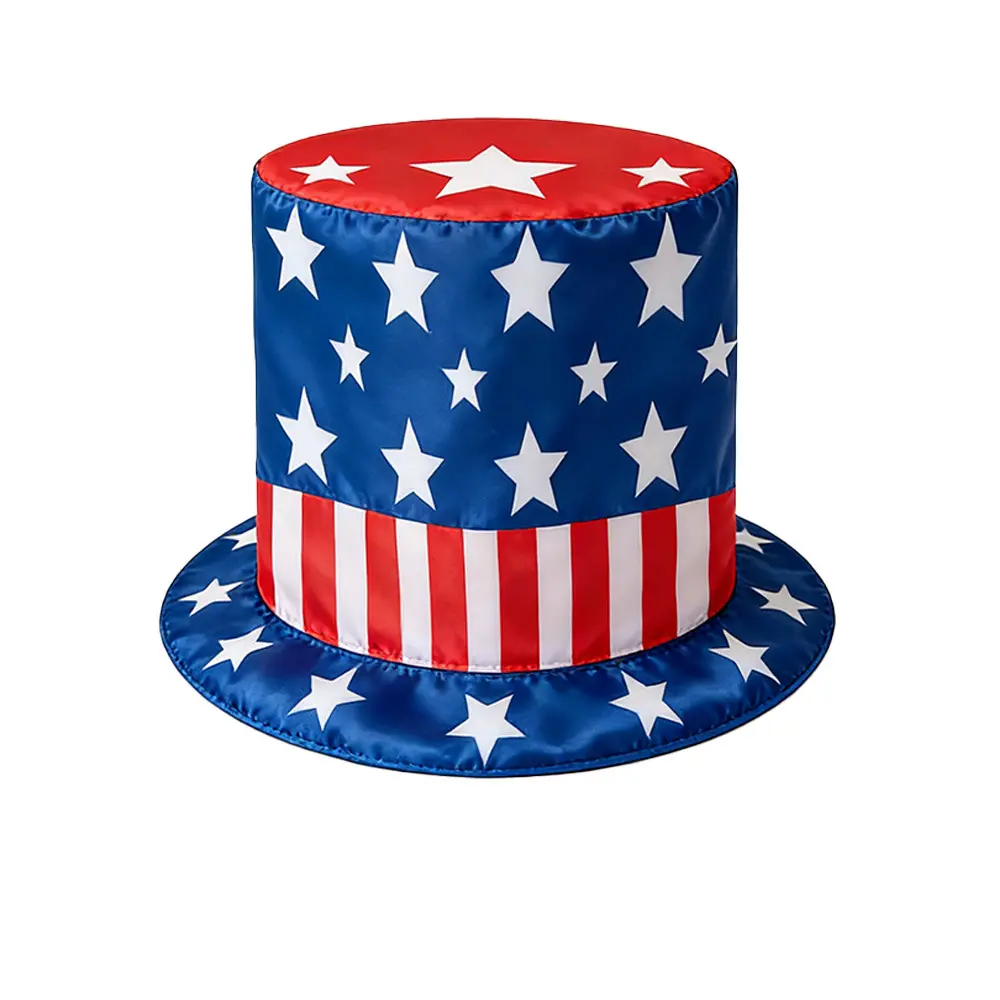 Unisex Patriotic Adjustable 4th of July Fabric Party Hat - Comfortable Funny Plain Fashion Accessory for Family Independence Day Celebrations