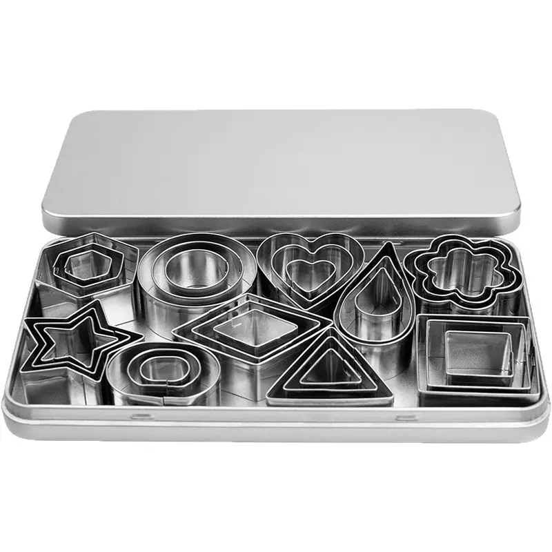 Stainless Steel Cookie Cutter Set, Multi-Shape Thickened Mold, Sharp Easy Release, Ideal for Baking DIY, Baby Food, Fondant Shaping