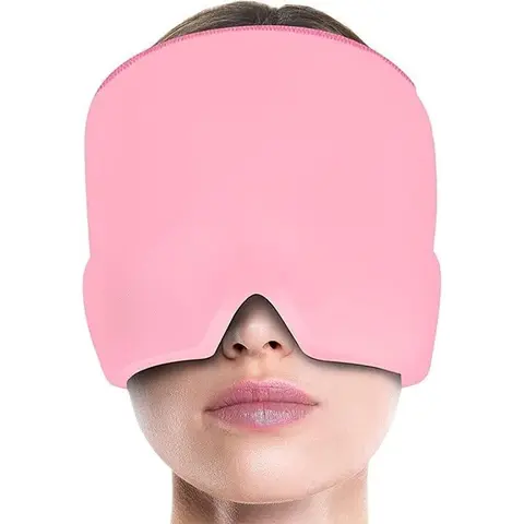Migraine Relief Cap - Elastic Double-Layer Fabric, 440g Hot & Cold Gel Ice Headache Hat, Reusable Cooling-Heating Head Wrap Mask with Cooling Effect (8.2in × 6.2in, Freeze First, One Size Fits All, Sleep Aid Products)