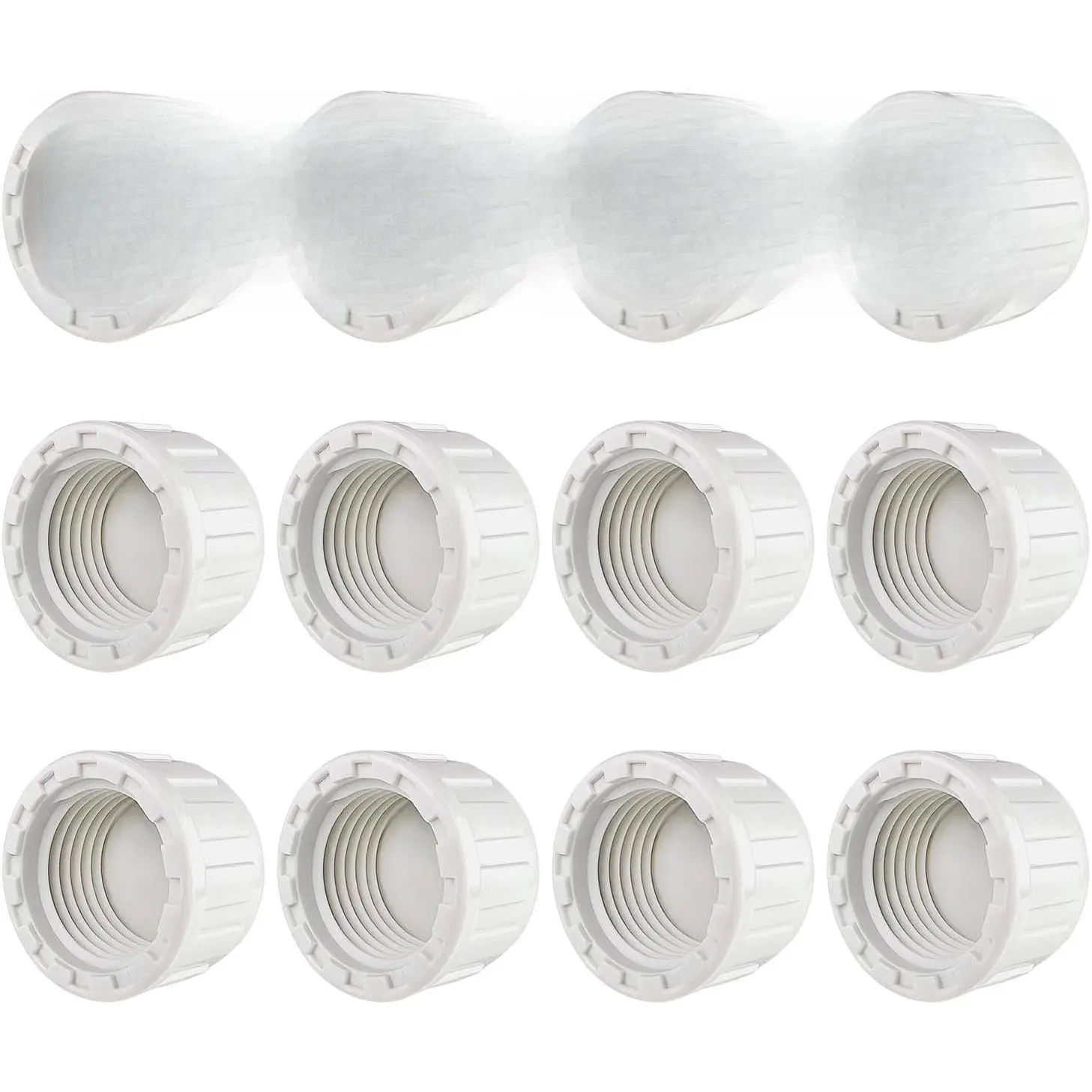 Sprinkler Cap, 1/2 PVC Threaded Cap, Sprinkler  Cap | 12 Pack, 1/2 BSPT Female Thread, PVC, Cold Water Systems, Irrigation & Plumbing, Indoor & Outdoor Use