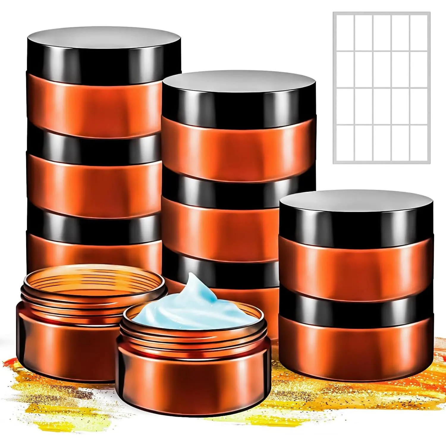 10 Pack 4oz Plastic Jars with , 120ml Round   Containers Makeup Jars,Travel Size Container Jar for Lotion Cream Eyeshadow Sample   Ointment Salve Balm Storage