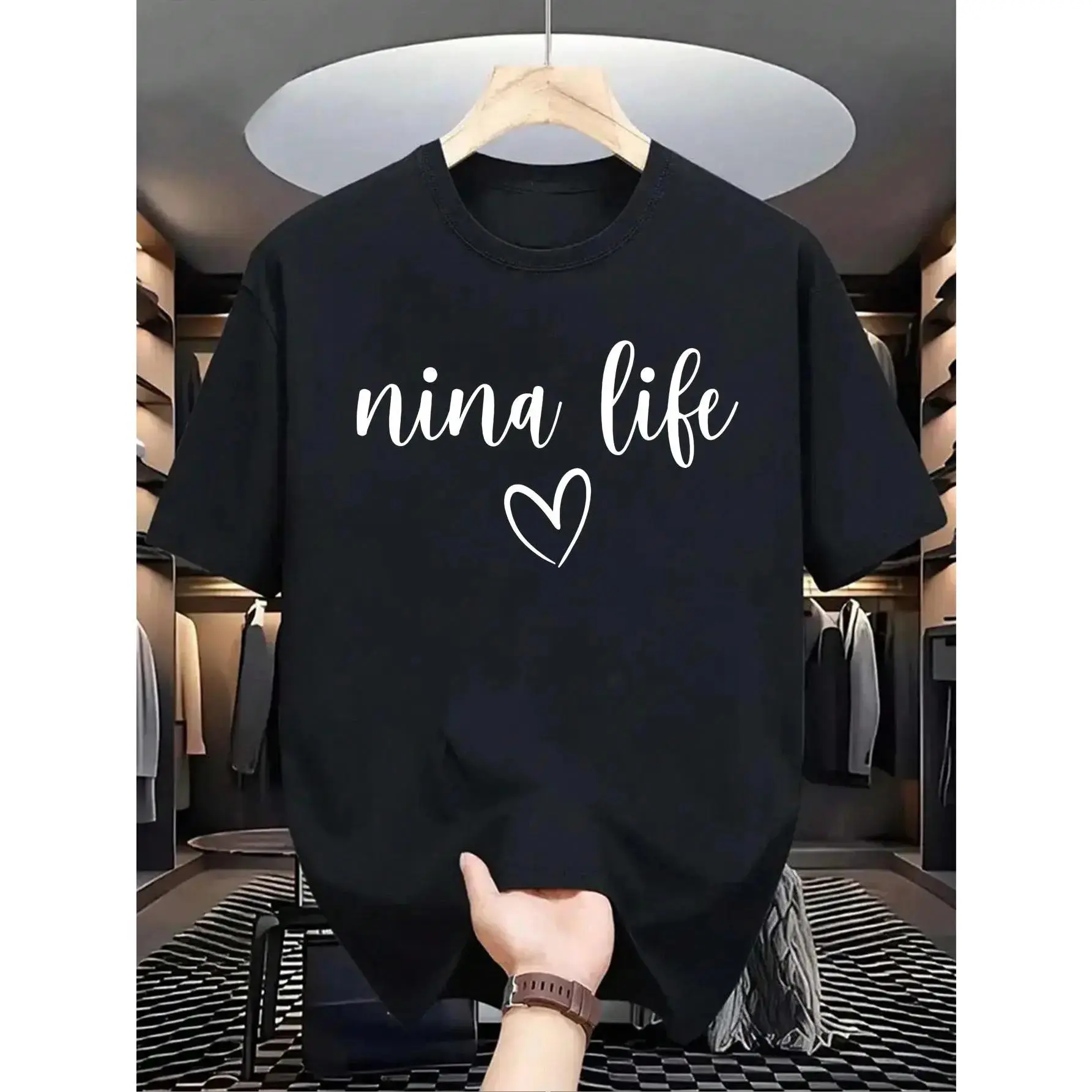 Women's Nina Life Madrina Spanish Godmother Proposal Shortleeve T-Shirt - Classic Crew Neck, Loose-Fitting, Soft Breathable Cotton, Vintage Graphic, Casual Summer, Machine Washable Everyday Top, Shortsleeve