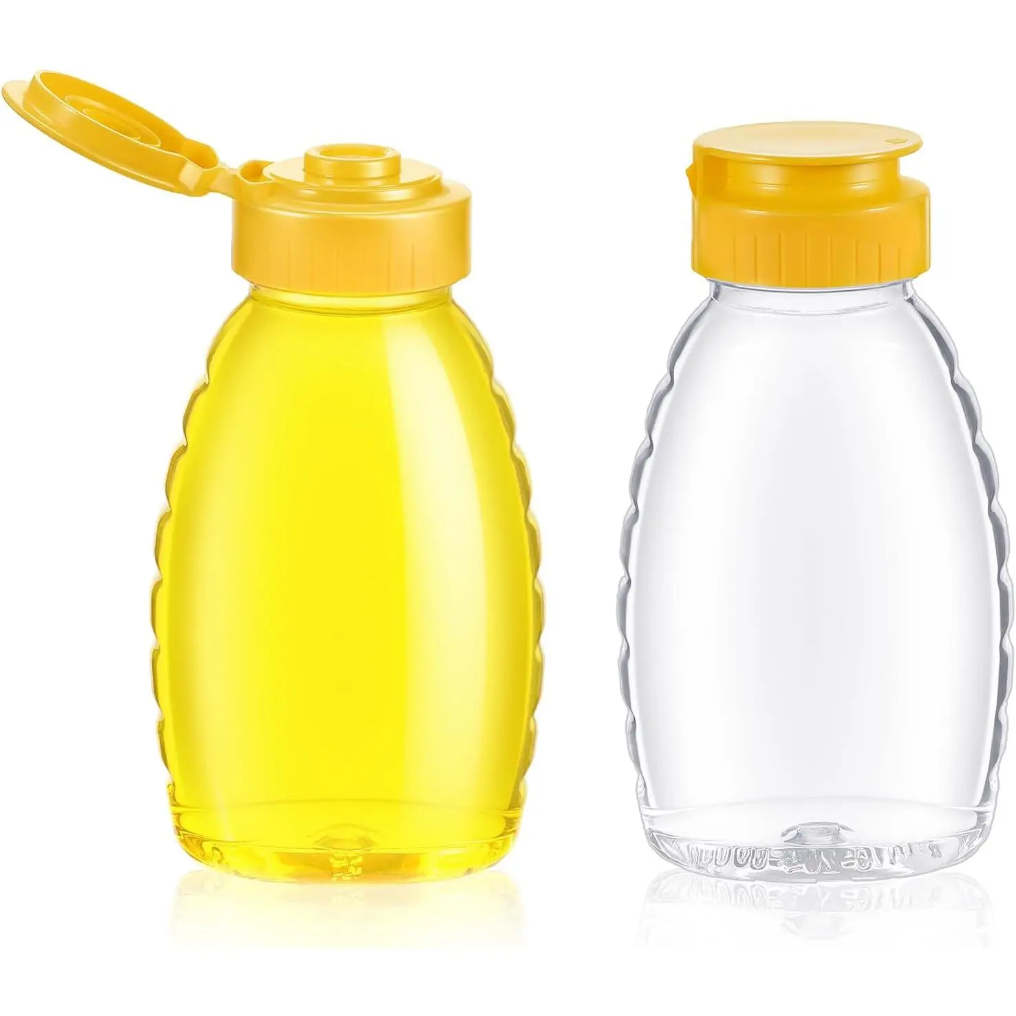 2Pack 180ml/6oz Empty Honey Squeeze Bottle, Clear Honey Squeeze Bottle |  -Grade Plastic, Leakproof, Dishwasher-Safe. For Honey, Syrup, Condiments. Ideal For Bbqs, Parties, Picnics.