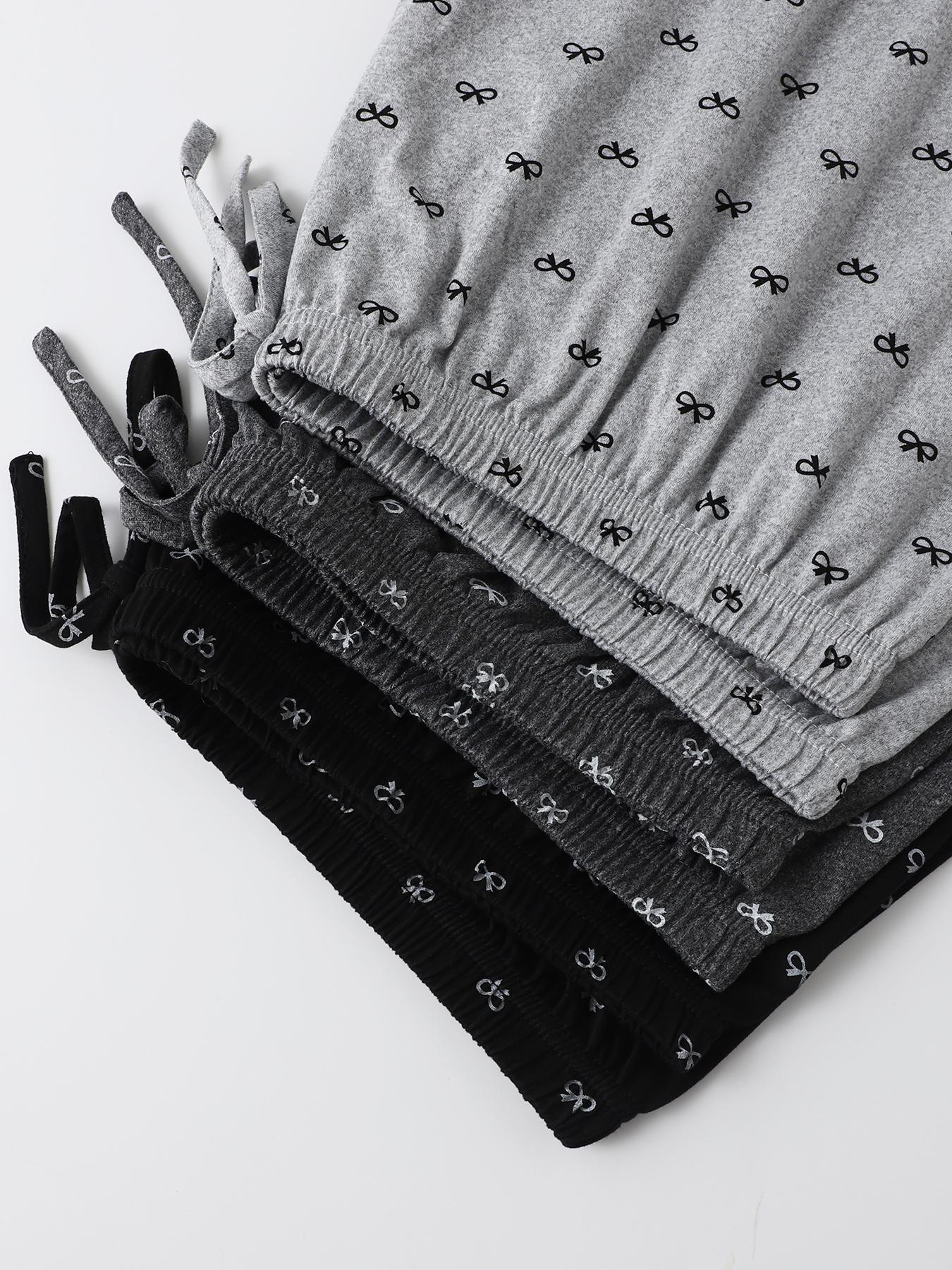 【Plus Size】 All Over Bow Print Pajama Shorts, Casual Comfy Sleep Shorts for Women, Women's Sleepwear for All Seasons, Loungewear, Pjs