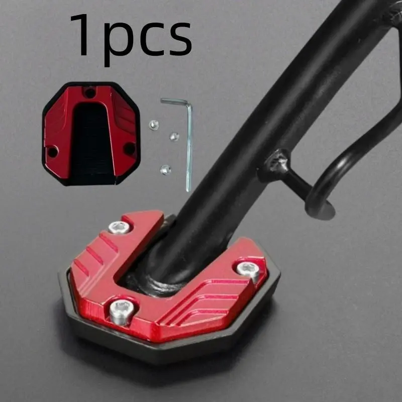 Motorcycle Side Stand Accessories, Aluminum Alloy Foot Plate, Durable Large Auxiliary Side Kick Block, Anti-Slip Edge, Motorcycle Modification Parts