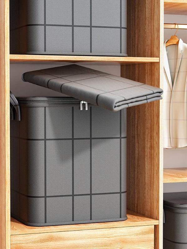 Large Storage Bags for Clothes, Foldable Thick Fabric Blanket Comforter Bags Reinforced HandlesWaterproof Dustproof Containers