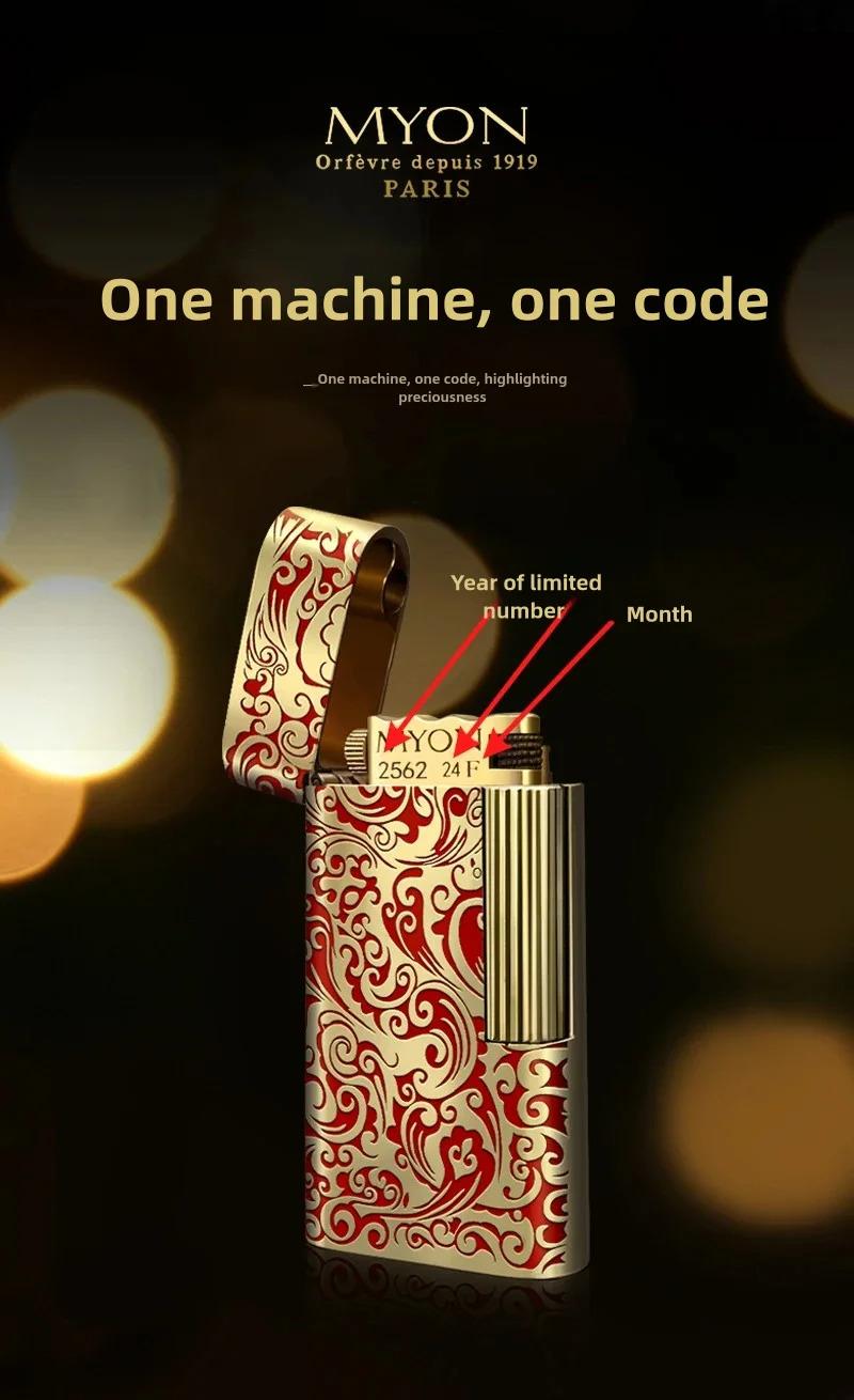 Luxury Gold Plated Vintage Lighter Full Copper Mini Size Unique Gift for Men Birthday Father Husband High End Fashion Collectible No Fuel Included