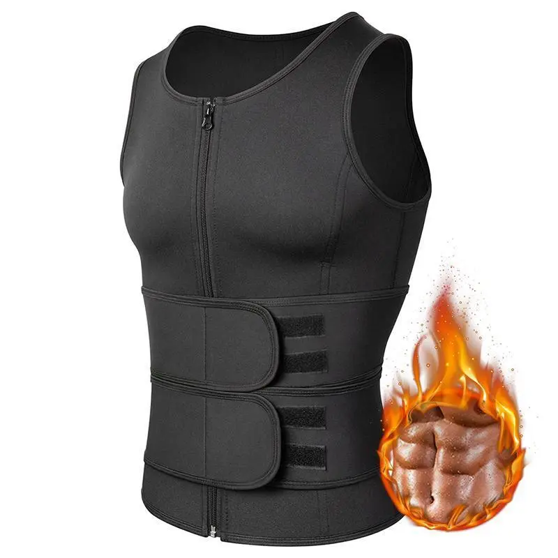 Men Sauna Suit ,Men Waist Trainer Neoprene Sweat Vest Body Shaper ,Men Waist Trimmer Belt Workout Tank Tops