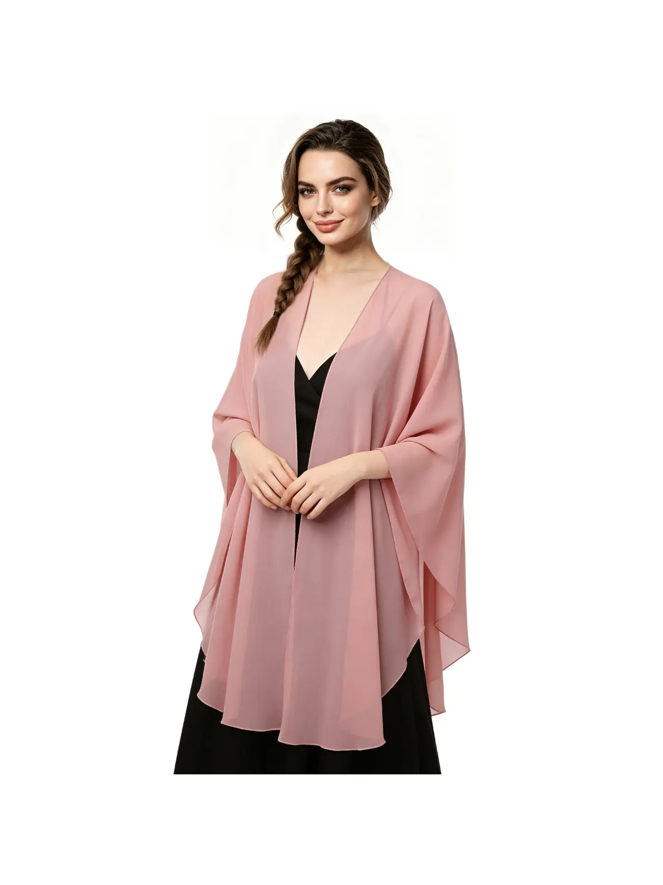 New spring-summer long shawl for women, elegant cape, lightweight outerwear, travel accessory, sun protection.